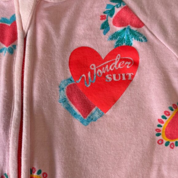 BONDS Hearts Wondersuit Baby Girls 3-6 Mo 00 Pink Zippy Onesie Romper Girl V Day - Picture 3 of 8